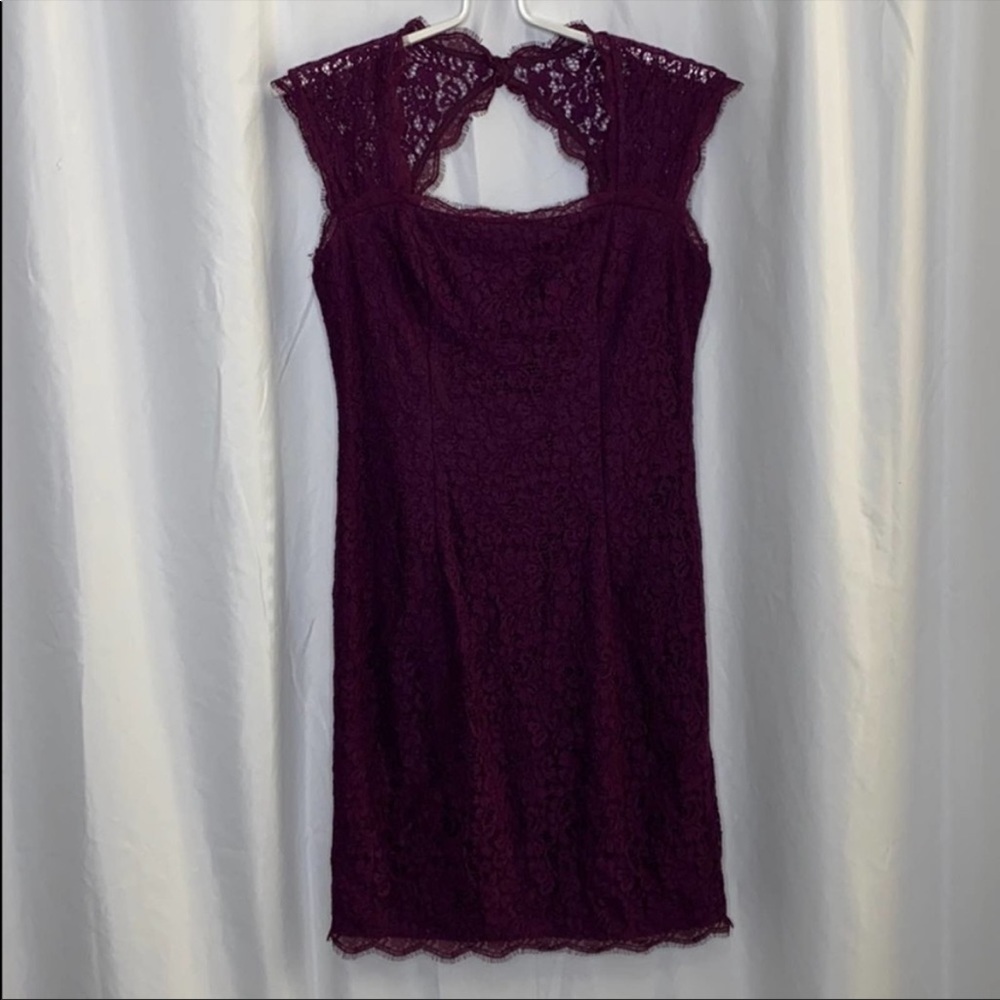 ADRIANNA PAPELL Plum Lace Dress